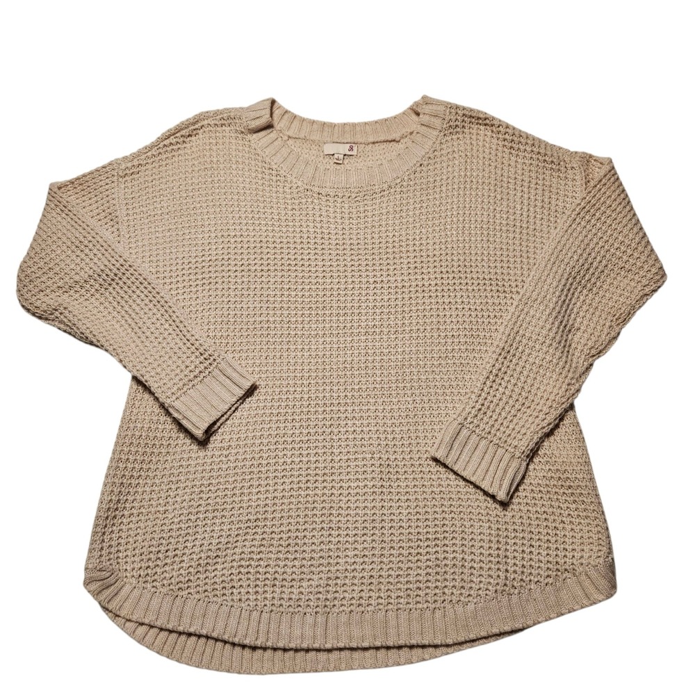 SO‎ Womens Large Baby Pink Crew Neck Long Sleeve Knit Pullover Sweater
